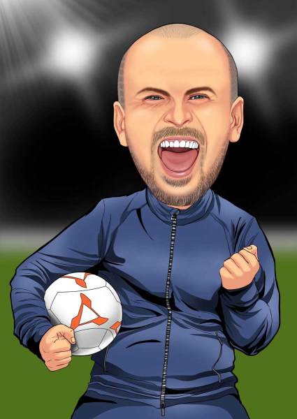 Karikatur Happy Coach