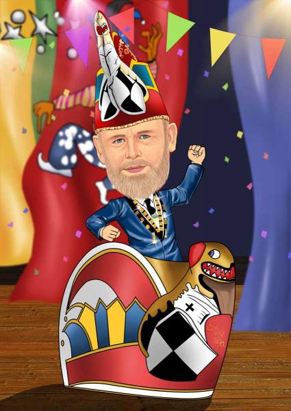 Karikatur Der Karneval Fan