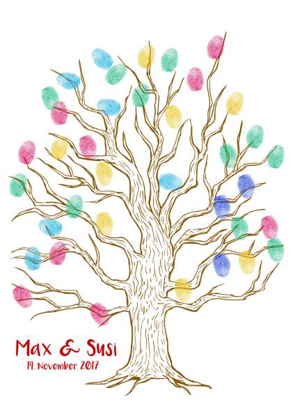 Karikatur Baum für Fingerabdruck dünn