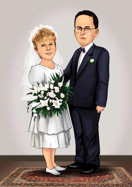 Karikatur Unser Hochzeitsbild