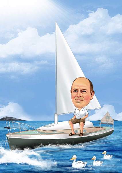 Karikatur Meine Privat Yacht