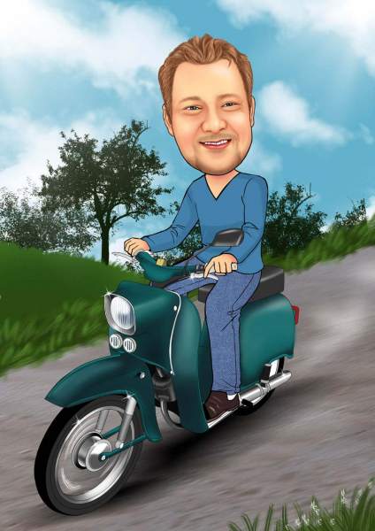 Auf dem Moped