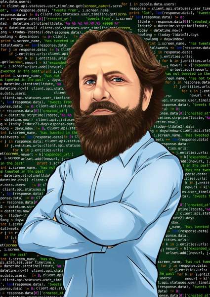 Karikatur Der Chef Hacker